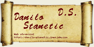 Danilo Stanetić vizit kartica